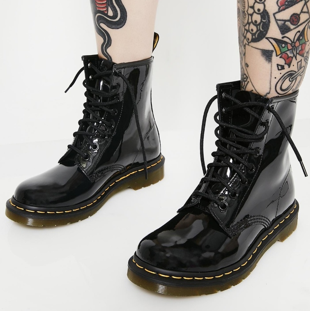 Dr. Martens 1460W Black Patent Leather Boots